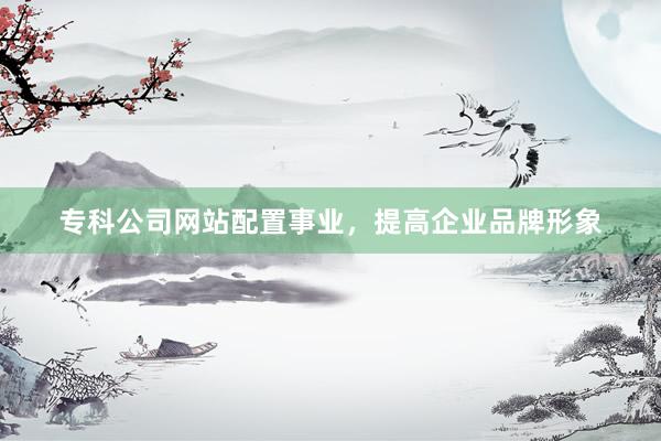 专科公司网站配置事业，提高企业品牌形象