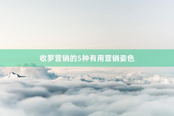 收罗营销的5种有用营销姿色